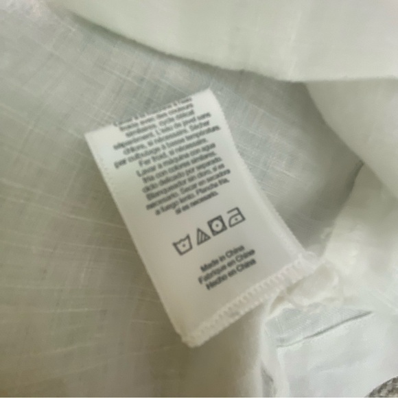 NWT Lunya Woven Linen Sleeveless Shirt Sincere White Size M Tank - Picture 12 of 16